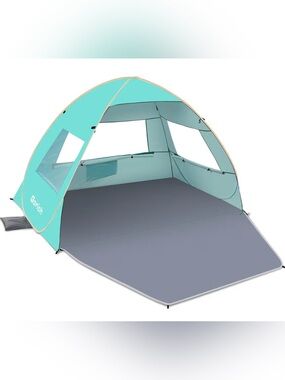 Please note. It doesn’t come with the poles. Only tent. Aqua Blue-Beach Shelter